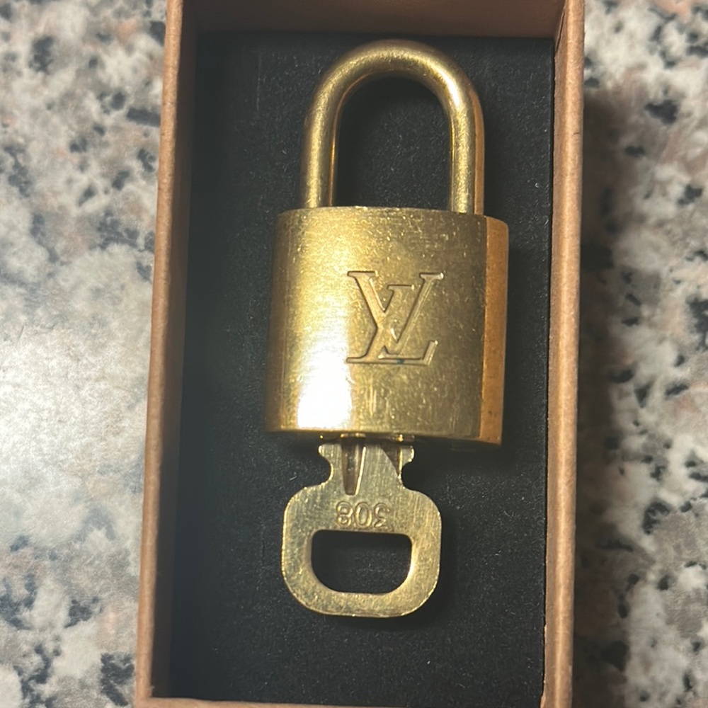 Louis Vuitton Gold Padlock with Key